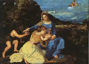  Titian Madonna and Child with the Young St.John the Baptist St.Catherine china oil painting artist